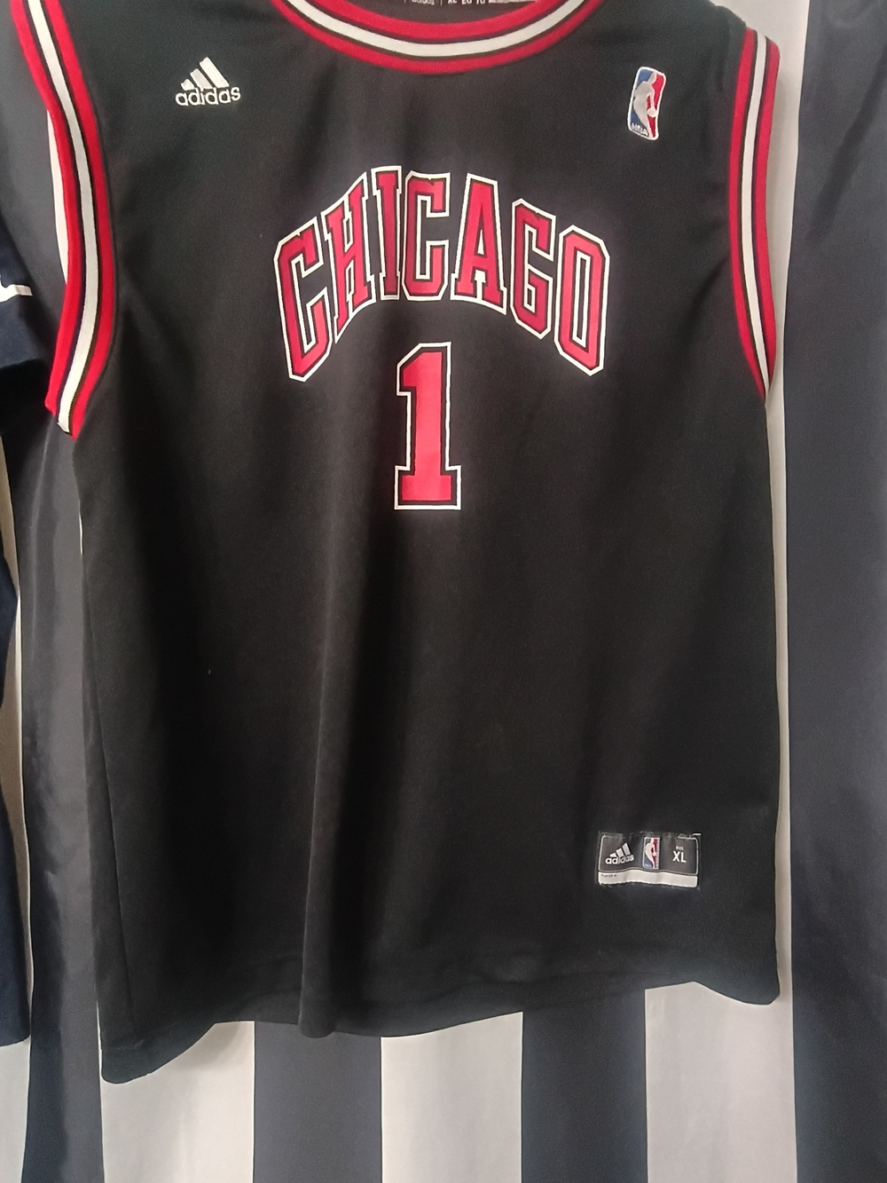 Adidas Mens Chicago Black Red Basketball Jersey